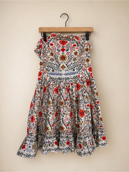 Anthropologie Dresses & Skirts - Anthropologie Forever That Girl Strapless Mini Dress L Floral Ruffle Boho
